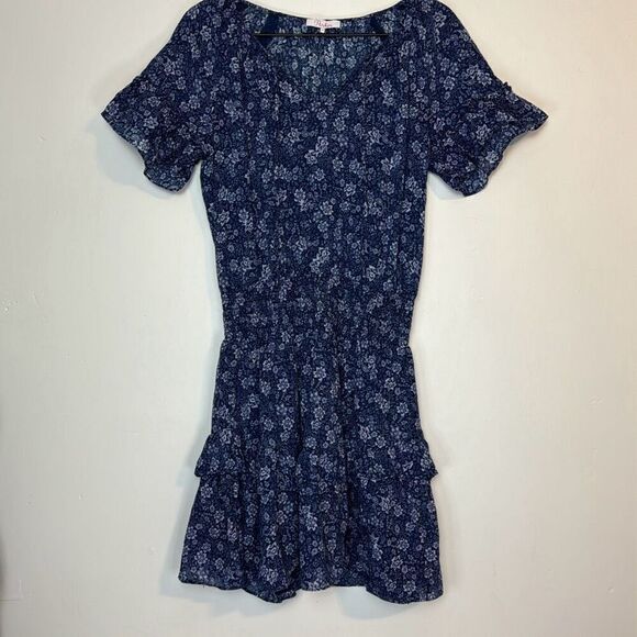 Parker Queenie Smocked Ruffle Mini Dress in Tessa Floral M - Picture 4 of 9